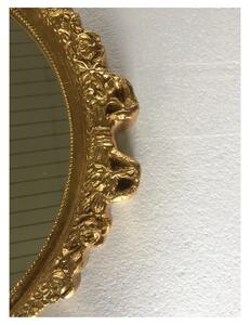 MOBILI2G - Specchiera in foglia oro ovale- Misure: l.44 x h.57 x p.4