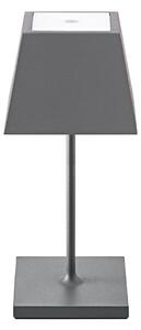 Sigor Nuindie Mini lampada da tavolo ricaricabile IP54 alluminio Easy Connect grigio grafite angolare