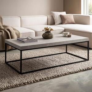 WOHNLING Tavolino da salotto 120x60x38 cm Colore sabbia Tavolino da divano effetto pietra Tavolino da salotto moderno Rettangolare Tavolino da salotto Beige Tavolino da caffè Gambe in metallo Grande
