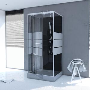 Doccia completa MARWELL Doccia completa Dusy 90 x 90 x 225 cm - set completo incl. piatto doccia e rubinetto - doccia rotonda con ingresso frontale