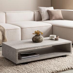 FineBuy Tavolino da salotto 100x50x25 cm Beige Tavolino da divano Design moderno Tavolino da soggiorno Rettangolare con vano portaoggetti Tavolino da salotto Semplice Tavolino da caffè Grande
