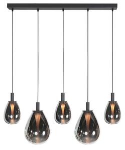 Steinhauer - lampada a sospensione - Glimsy - nero - vetro - grande lampada da tavolo da pranzo - LED - 4197ZW