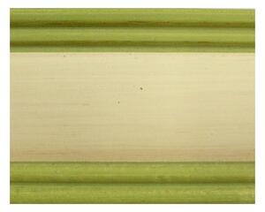 MOBILI 2G - Cassapanca in legno arte avorio con profilo verde L.100 x P.44 H.51