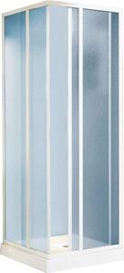 Box doccia angolare estensibile reversibile con profili in alluminio h185 cm e pannelli a scorrimento in acrilico effetto bollicine - 68-80x88-100 Ap. 44-60