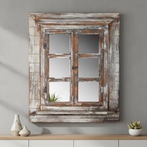 Mucola specchio da parete con persiane specchio cornice specchio finestra cornice foto shabby specchio decorativo specchio armadio - marrone