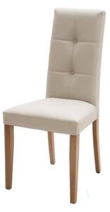 MOBILI 2G - SET 2 Sedie in ecopelle beige/rovere con bottoni