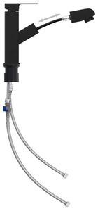 VidaXL Rubinetto per lavabo con doccetta estraibile nero 157x172 mm