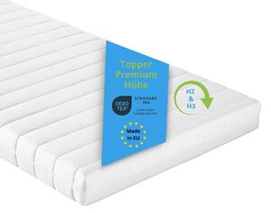 Topper ergonomico in schiuma fredda a 7 zone, 80 x 200 cm, 10 cm, H2 e H3, per tutti i materassi, Bodyprotect