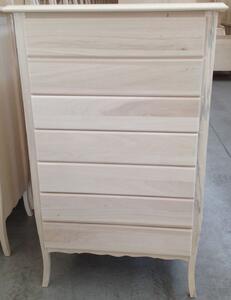 MOBILI 2G - CASSETTIERA 7 CASSETTI IN LEGNO GREZZA L.85 P.47 H.139
