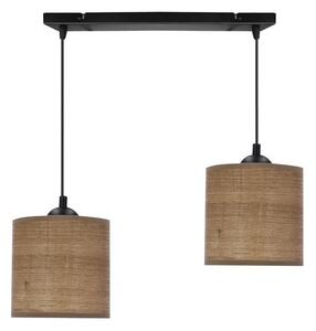 Lampada a sospensione scandinava e tavolo da pranzo LEGNO - 2xE27, 40W, noce / nero