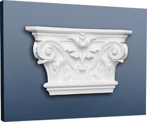 Orac Decor K201 Luxxus Pilastro in stucco Elemento decorativo in stucco Foglia d'acanto Materiale leggero e robusto in schiuma rigida Bianco