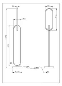 Zuma Line F241145502 - Lampada da terra LED RAVON 2xLED/36W/230V nera/dorata