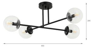 Brilagi - Lampadario da soffitto MALIVA 4xE14/15W/230V nero/trasparente
