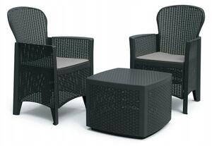 Set da giardino e balcone Silvertree Albero con cuscini di seduta, colore antracite