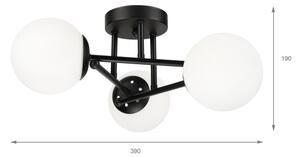Brilagi - Lampadario da soffitto a montaggio superficiale MALIVA 3xE14/15W/230V nero/bianco