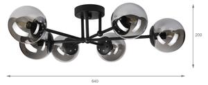 Brilagi - Lampadario a soffitto MALIVA 6xE14/15W/230V nero/fumé