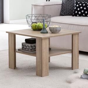 FineBuy Tavolino da salotto in legno Sonoma 60 x 42 x 60 cm Tavolino in legno con ripiano Tavolino da salotto Tavolino da caffè Tavolino da divano Tavolino da salotto Tavolino da soggiorno