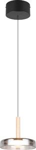 Lampada a sospensione LED CELESTE nera-cromata 10 W, bianco caldo, 1100 lm, vetro, dimensioni: 200 x 22 x 22 cm, IP20, Trio