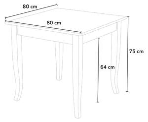MOBILI 2G - Set tavolo legno 80x80 allungabile + 4 sedie legno Shabby Naturale