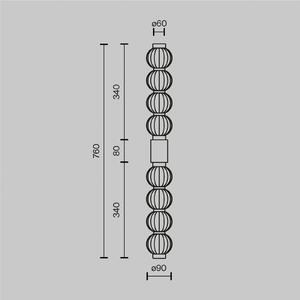 Maytoni Applique a LED Amulet, lineare, 76 cm, trasparente/oro