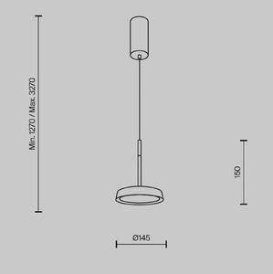 Maytoni Lampada LED a sospensione El, Ø 15,3 cm, bianco, alluminio