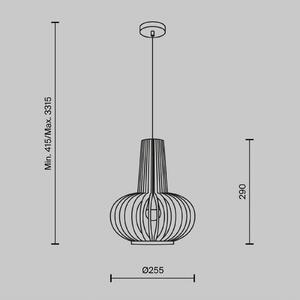 Maytoni Roots lampada a sospensione, Ø 25 cm, altezza 29 cm, beige, legno