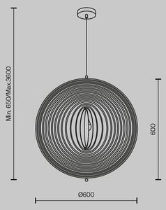 Maytoni Roots lampada a sospensione, forma sferica, Ø 60 cm, beige, legno