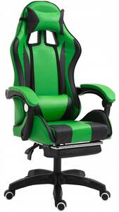 Comoda sedia da gaming con cuscino nero e verde