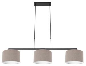 Steinhauer - lampada a sospensione - Stang - nero - lino metallo - grande lampada da tavolo da pranzo - E27 - 3462ZW