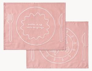 Set di 2 tovagliette americane in lino e cotone Pasta