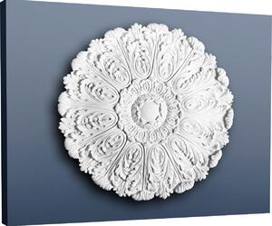 Orac R27 Luxxus Rosone da soffitto Profilo decorativo Rosone da parete in stucco Elemento decorativo classico Bianco Alta qualità | 75 Cm Diametro