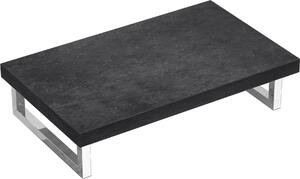 Doporro Mensola Sospesa per Lavabo da Appoggio 50x80 cm in Legno Effetto Cemento Grigio, Consolle da Parete per Bagno con Staffe, Mobile da Bagno Design Industriale Platte03
