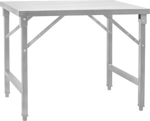 Tavolo in acciaio inox Mahlzeit, 100 x 70 x 80 cm, tavolo da lavoro pieghevole, tavolo da cucina, tavolo di preparazione