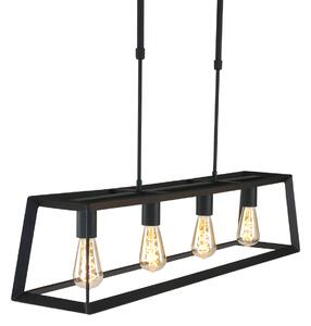 Mexlite - lampada a sospensione - Buckley - nero - metallo - grande lampada da tavolo da pranzo - E27 - 1705ZW