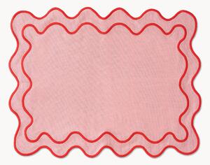 Set di 2 tovagliette americane in lino e cotone Wavy