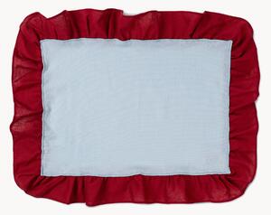 Set di 2 tovagliette americane in lino e cotone Ruffle