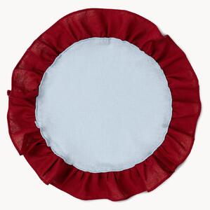 Set di 2 tovagliette rotonde in lino e cotone Ruffle