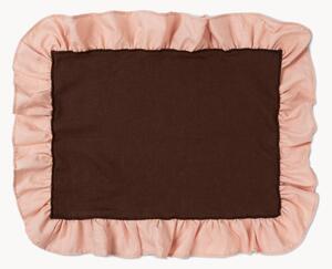 Set di 2 tovagliette americane in lino e cotone Ruffle