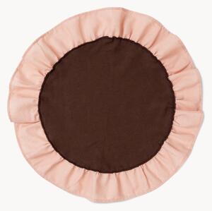 Set di 2 tovagliette rotonde in lino e cotone Ruffle