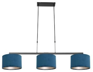 Steinhauer - lampada a sospensione - Stang - nero - metallo velluto - grande lampada da tavolo da pranzo - E27 - 3464ZW