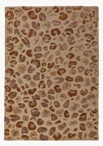 Tappeto in viscosa fatto a mano con motivo in rilievo Leopard Print