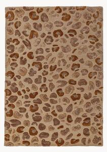 Tappeto in viscosa fatto a mano con motivo in rilievo Leopard Print