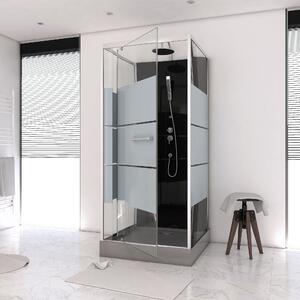 Doccia completa MARWELL Doccia completa Dusy 80 x 80 x 225 cm - set completo incl. piatto doccia e rubinetto - doccia rotonda con ingresso frontale