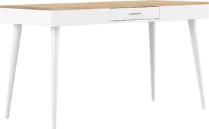 Ufficio bianco e rovere naturale, 134 x 59,2 x 75,6