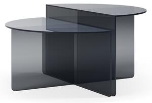 Set di tavolini da salotto rotondi grigi in vetro 2 pz ø 80 cm Velta – MOME