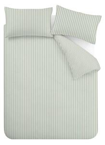 Set copripiumino e federa verde per letto matrimoniale 3 pezzi 200x200 cm Epping Textured Stripe – Catherine Lansfield