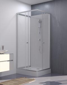 Doccia completa MARWELL Doccia completa White Dream 80 x 80 x 200 cm - set completo incl. piatto doccia e rubinetto - installazione reversibile - sistema di profili in alluminio di alta qualità