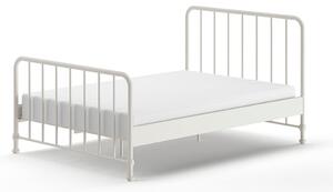 Letto singolo bianco in metallo con rete 140x200 cm BRONXX - Vipack