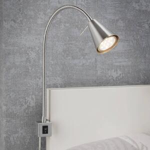Briloner Applique a LED Tuso, nichel, montaggio letto, metallo Tuso, Alluminio / Grigio / Zincato, Camera da letto, Metallo, Moderno, Applique a LED