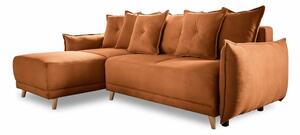 Divano letto in velluto a coste color mattone (variabile) Lazy Lukka - Miuform